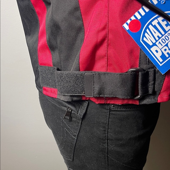 Black and Red  Women’s Cordura Biker Armor Waterproof Jacket - Picture 10 of 12